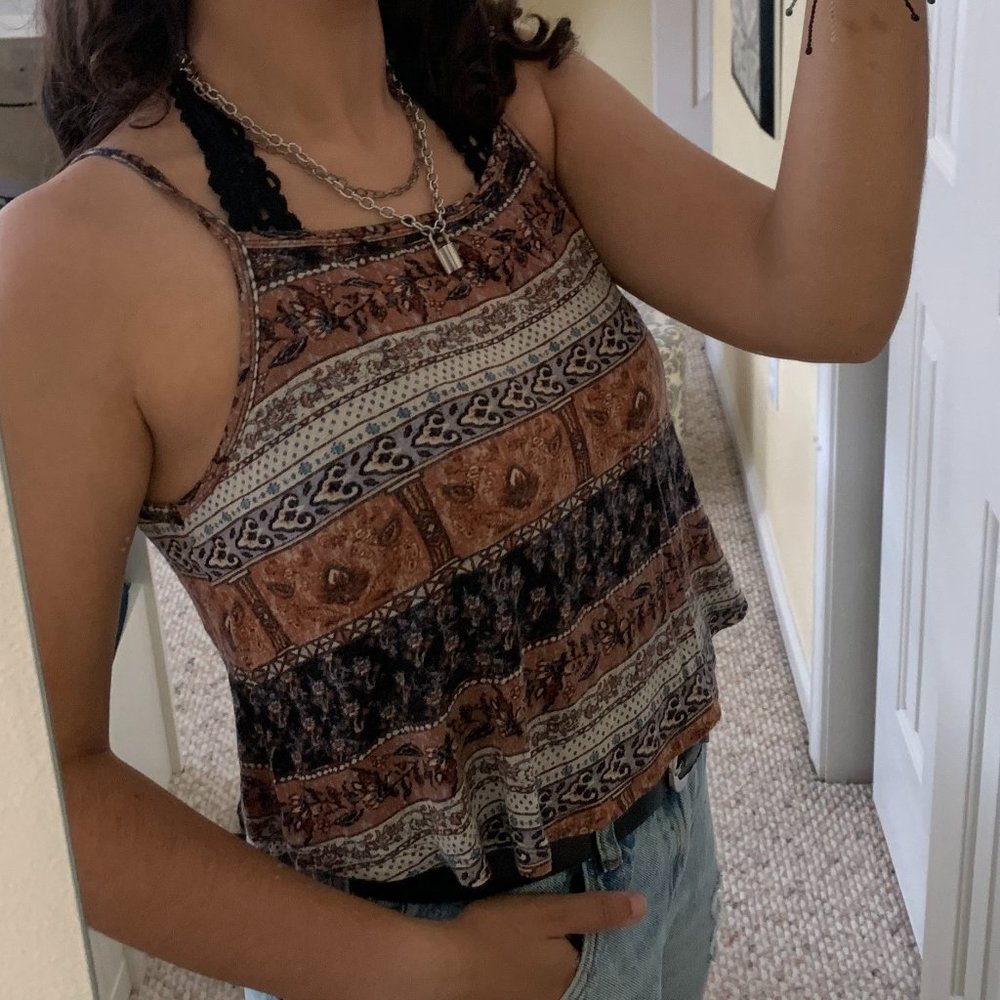 Flowy patterned tank top